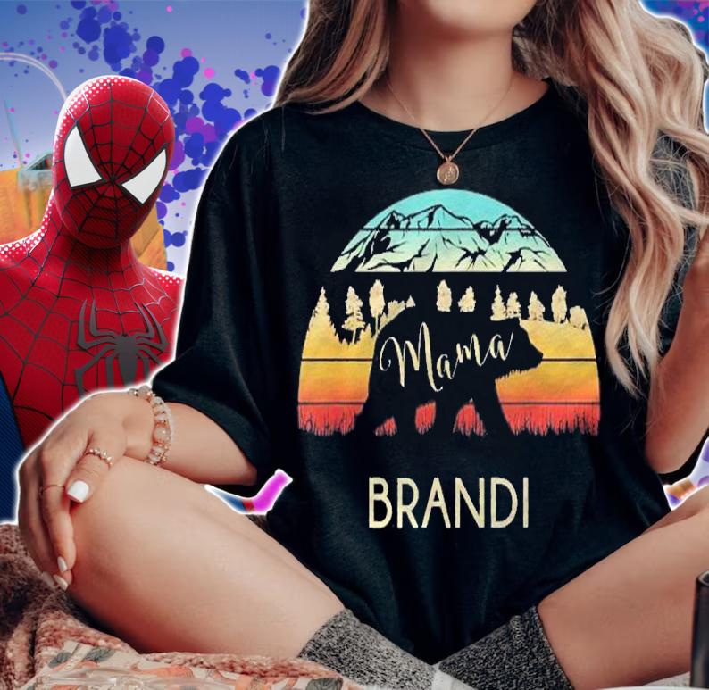 Brandi Name Shirt Retro Mama Bear Mothers Day Gift Shirt t-shirt
