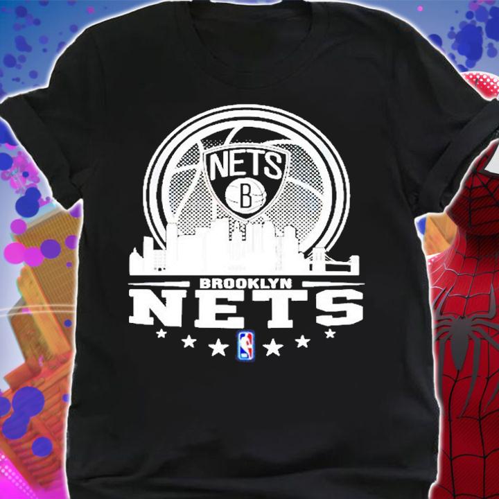 Brooklyn Nets NBA City Skyline T-Shirt t-shirt shirt
