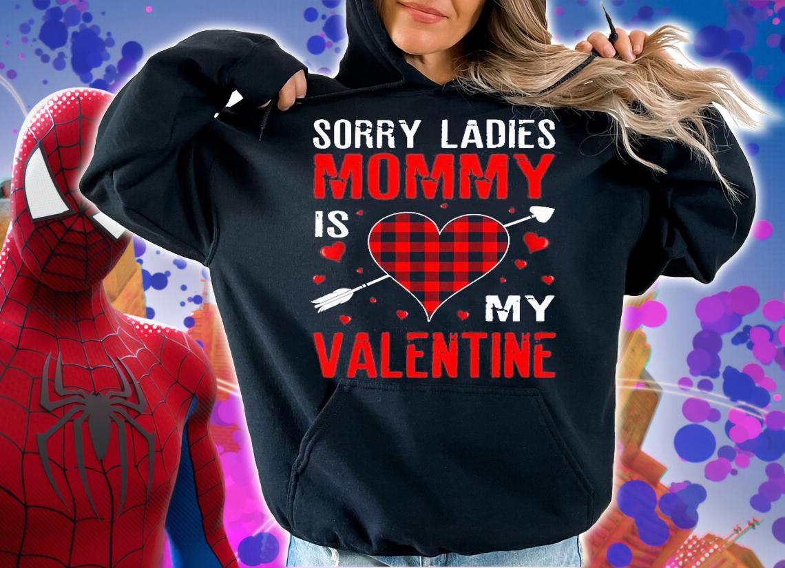 Kids Sorry Ladies Mommy Is My Valentine Red Plaid Funny For Boys T-Shirt t-shirt hoodie