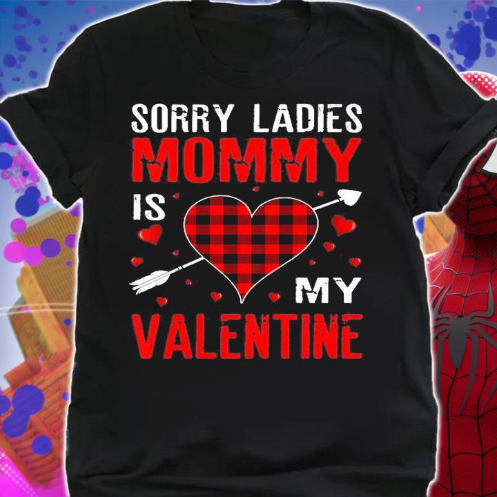 Kids Sorry Ladies Mommy Is My Valentine Red Plaid Funny For Boys T-Shirt t-shirt shirt