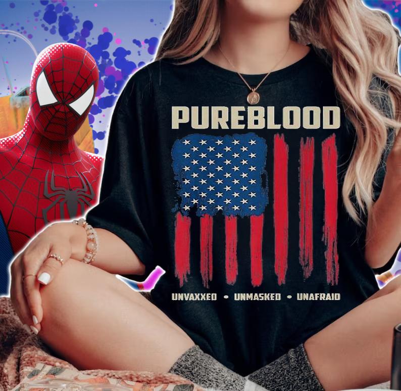 Pureblood American Flag Pure Blooded Patriot T-Shirt t-shirt woman shirt
