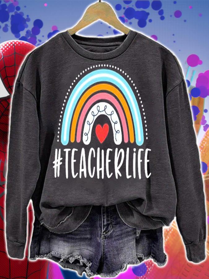 Teacherlife Cute Heart Rainbow Teacher Life T-Shirt t-shirt sweatshirt