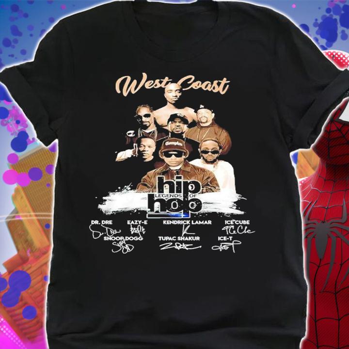 West Coast Legends Of Hip Hop Signatures Shirt t-shirt