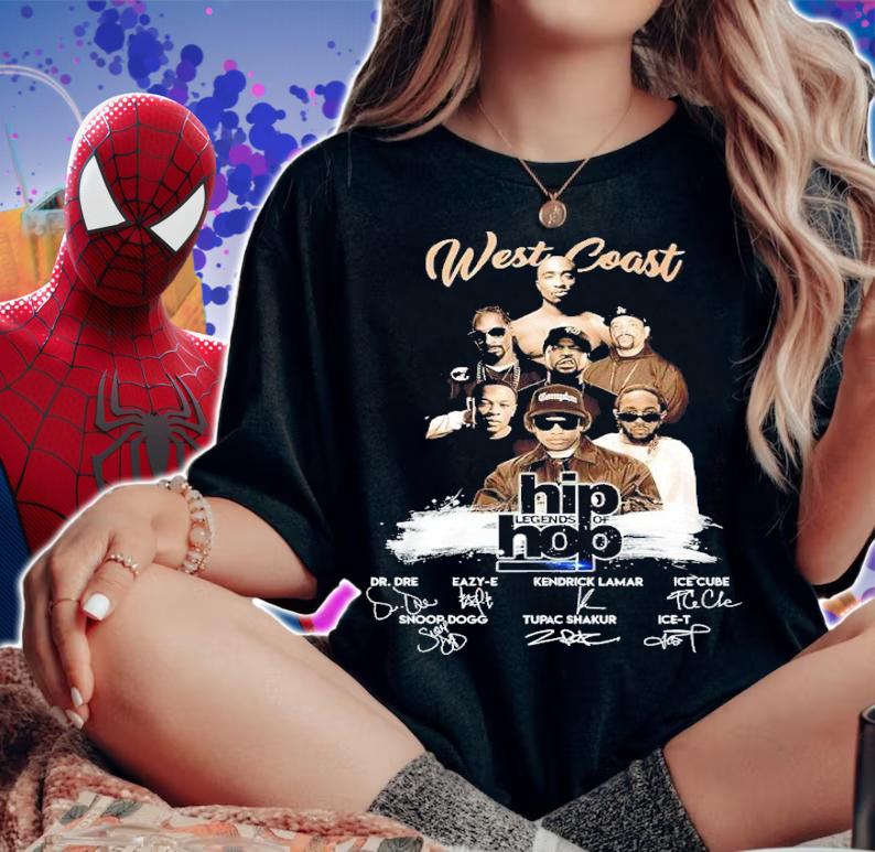 West Coast Legends Of Hip Hop Signatures Shirt t-shirt