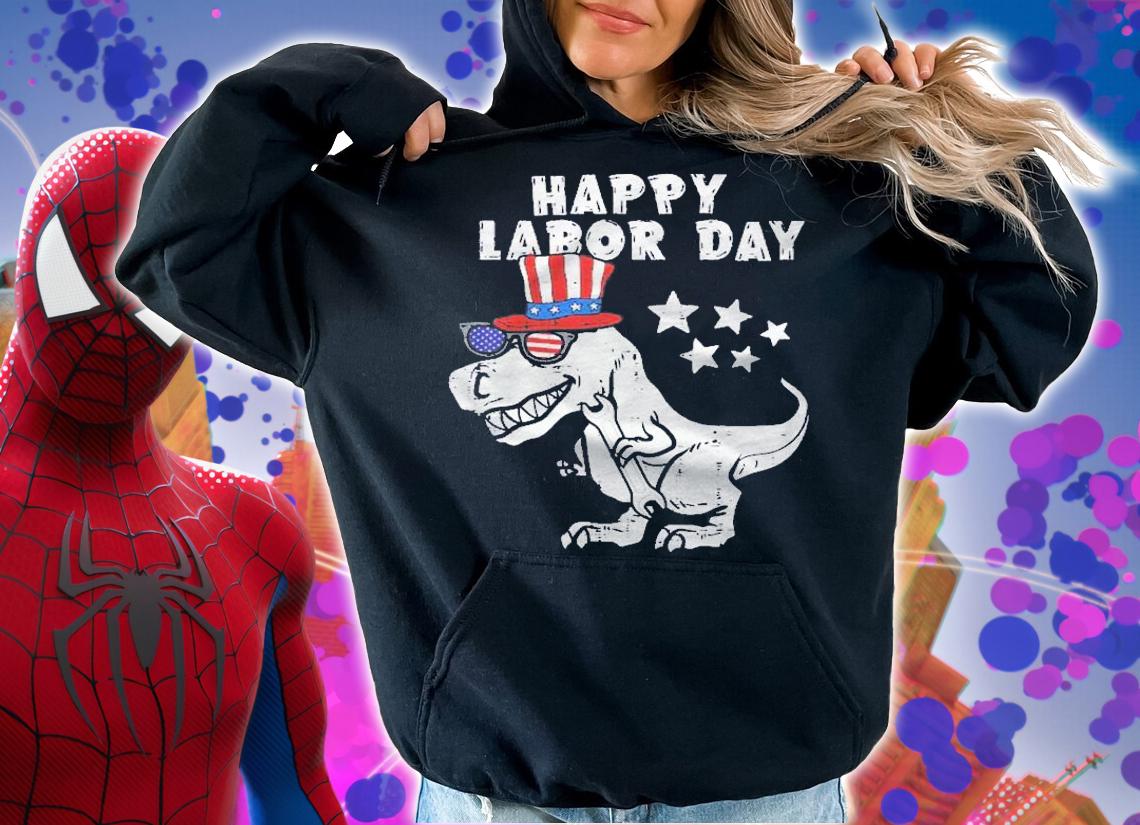 Happy Labor Day 2021 Saurus Rex Dinosaur Toddler Boys Shirt t-shirt