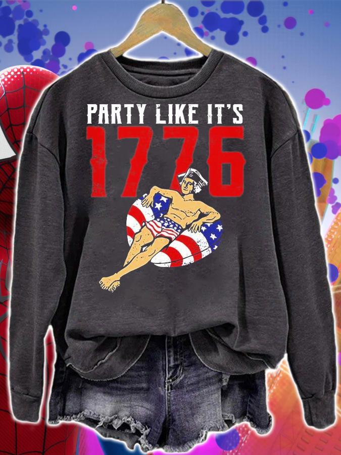 Party Like It's 1776 Patriotic George Washington Vintage T-Shirt t-shirt sweatshirt