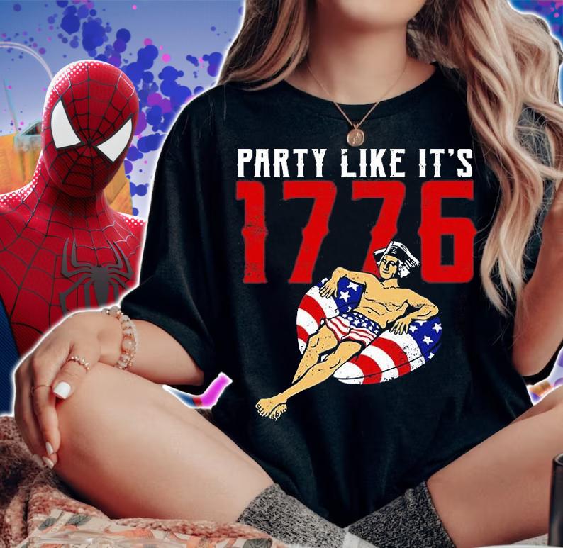 Party Like It's 1776 Patriotic George Washington Vintage T-Shirt t-shirt woman shirt