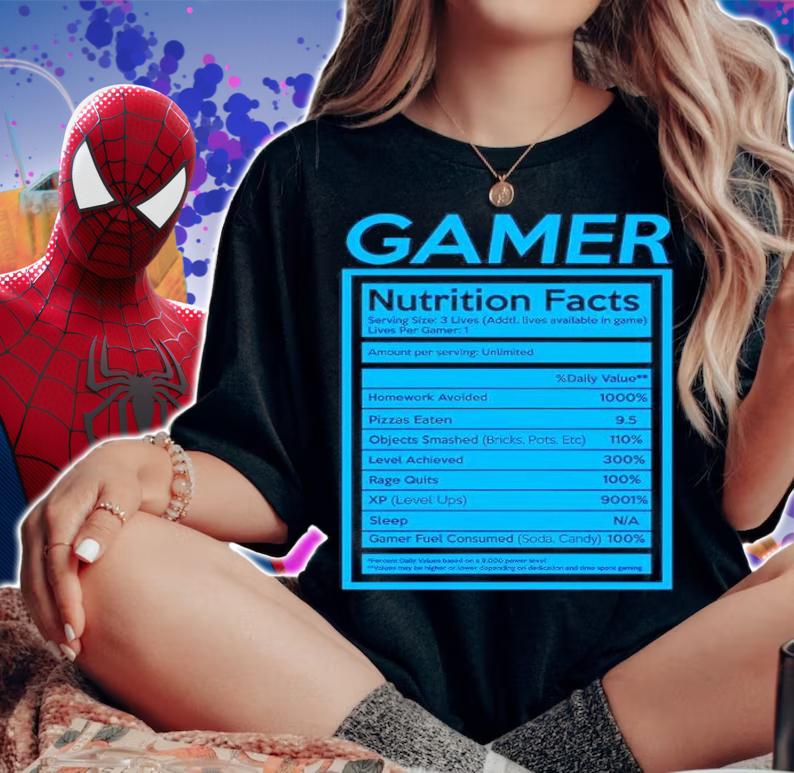 Gamer Nutrition Facts Shirt t-shirt woman shirt