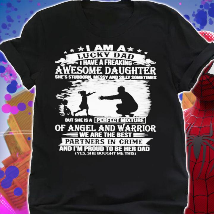 I Am A Awesome Daughter Of Angel And Warrior We Are The Best Partners In Crime Shirt t-shirt