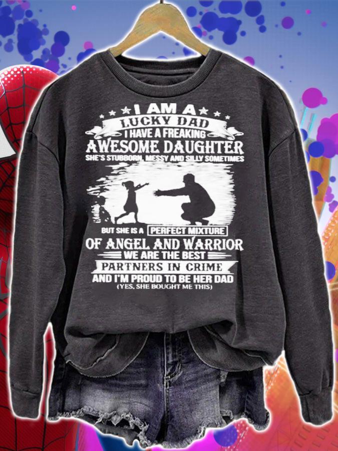 I Am A Awesome Daughter Of Angel And Warrior We Are The Best Partners In Crime Shirt t-shirt