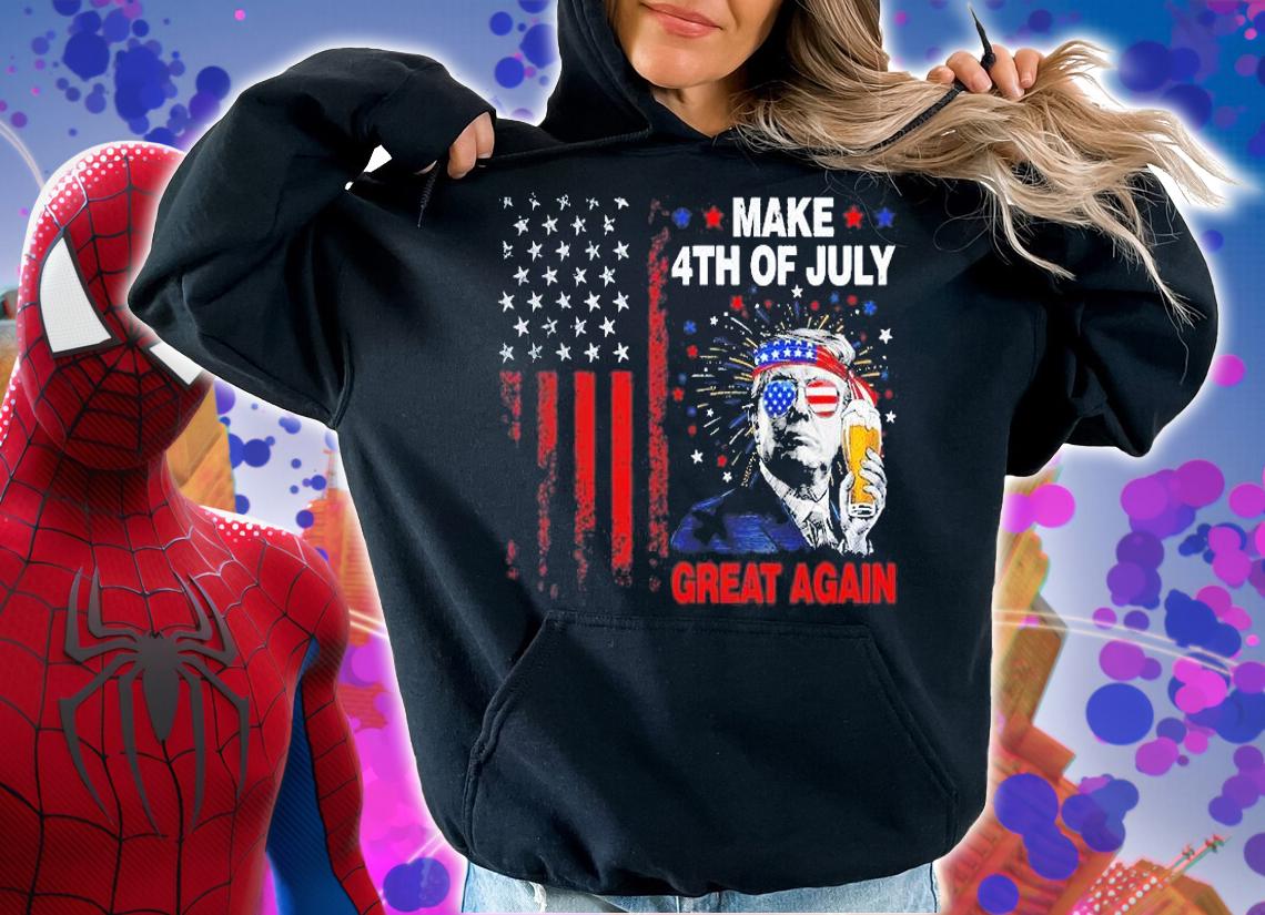 Make 4th of July Great Again Trump American Flag T-Shirt t-shirt hoodie
