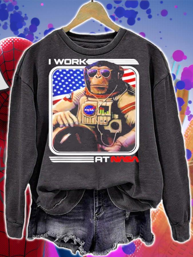 NASA Astronaut Monkey Worm Insignia Cool Shirt t-shirt sweatshirt