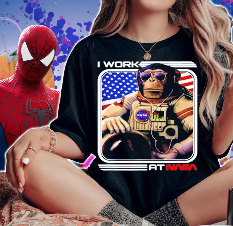 NASA Astronaut Monkey Worm Insignia Cool Shirt t-shirt woman shirt