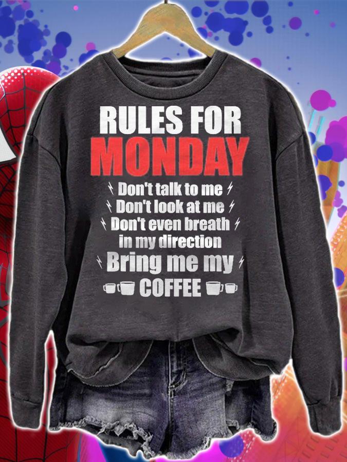 Rules For Monday Shirt Bring Me Coffee Caffeine Gift Shirt t-shirt