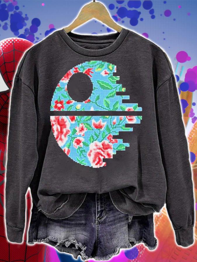 Star Wars Inspired Death Star Cross Stitch Pattern T-Shirt t-shirt sweatshirt