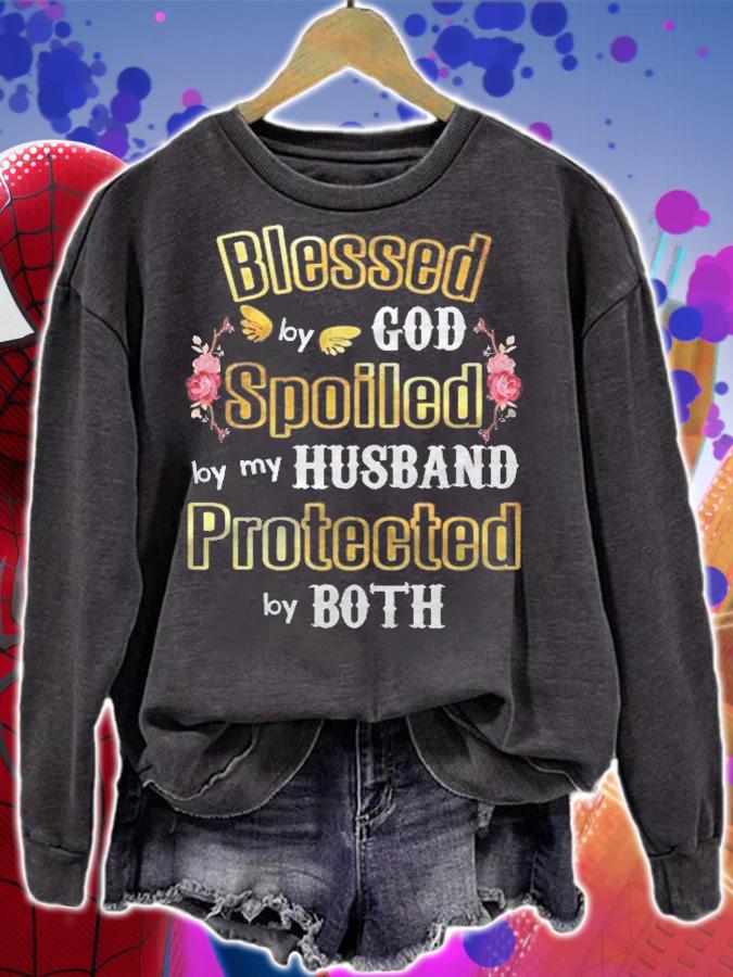 Wife Gifts  Blessed By God Spoiled By My Husband Shirt t-shirt sweatshirt