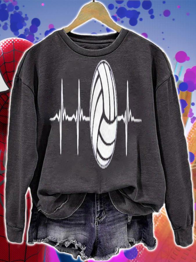 Volleyball Heartbeat Volleyball Funny Graphic Clothes Shirt t-shirt sweatshirt