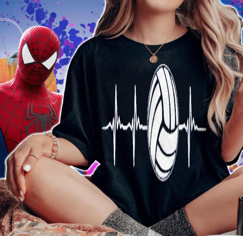 Volleyball Heartbeat Volleyball Funny Graphic Clothes Shirt t-shirt woman shirt