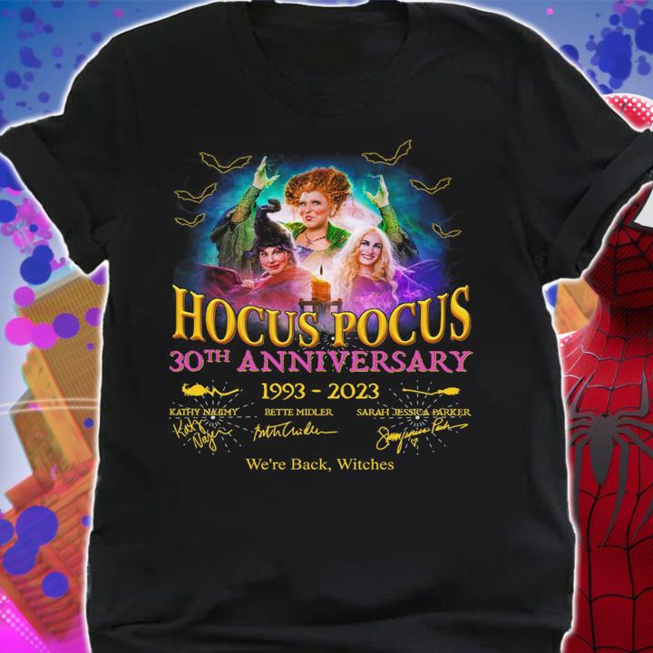 Hocus Pocus 30th anniversary 1993-2023 We're Back Witches Signatures t-shirt