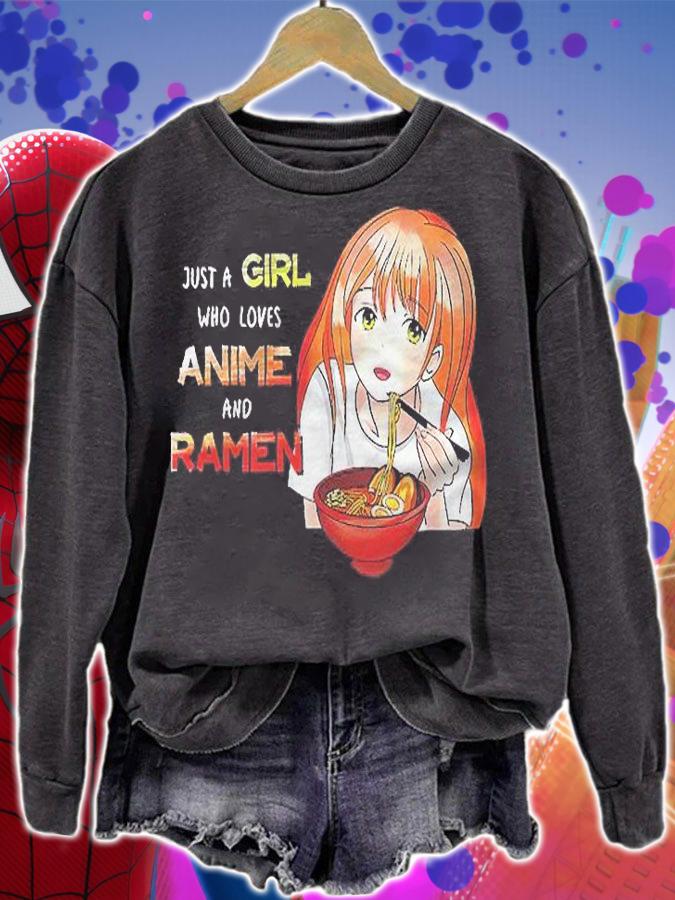 Just A Girl Who Loves Anime And Ramen Noodles Lover Shirt t-shirt sweatshirt