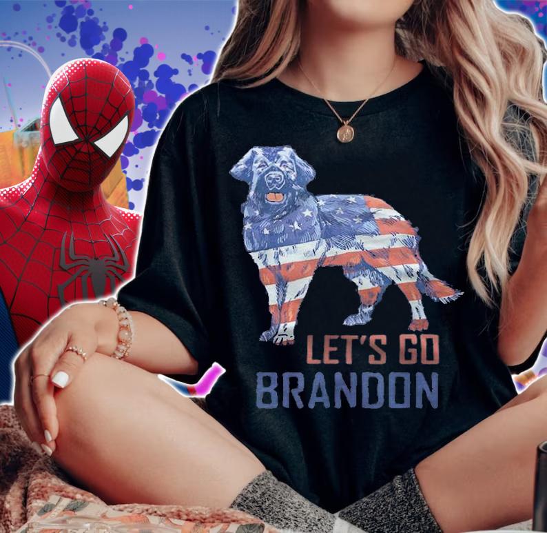 Let's Go Brandon Retro Dog US Flag Funny Conservative Gift T-Shirt t-shirt woman shirt