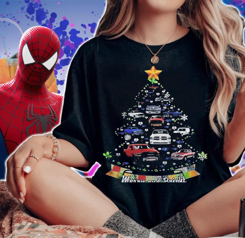 Merry And Bright Ram Christmas Tree Shirt t-shirt woman shirt