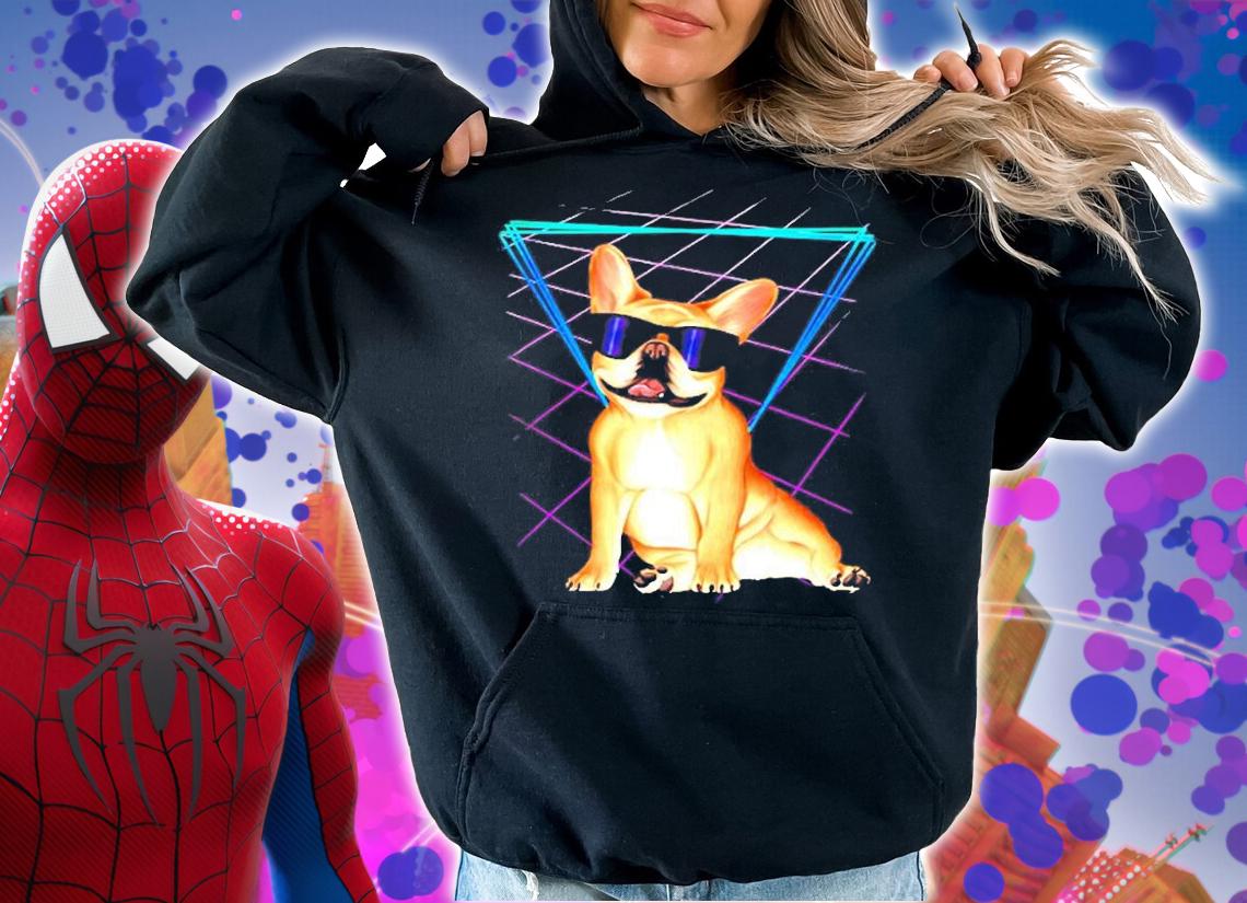 French Bulldog In Sunglasses With 80S Design t-Shirt t-shirt hoodie