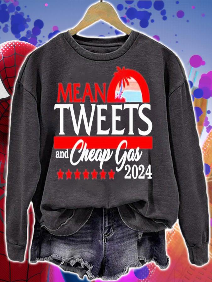 Mean Tweets And Cheap Gas 2024 President Donald Trump Republic Shirt t-shirt sweatshirt