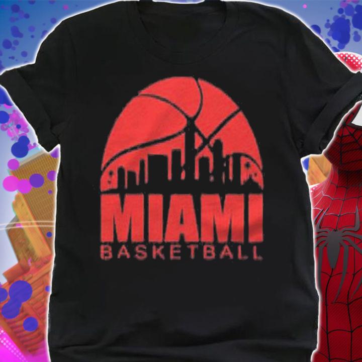 Miami basketball cityscape heat miami basketball love heat t-shirt t-shirt