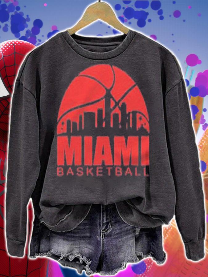 Miami basketball cityscape heat miami basketball love heat t-shirt t-shirt