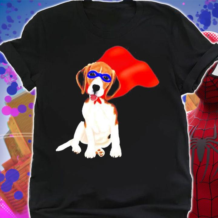 Superhero Beagle Dog In Mask And Cape T-Shirt t-shirt shirt