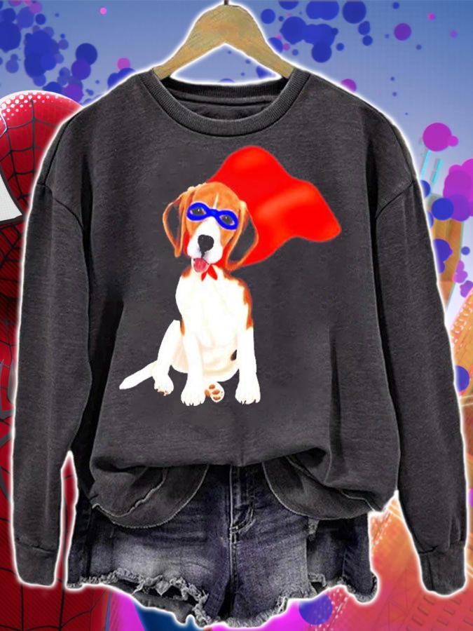Superhero Beagle Dog In Mask And Cape T-Shirt t-shirt sweatshirt