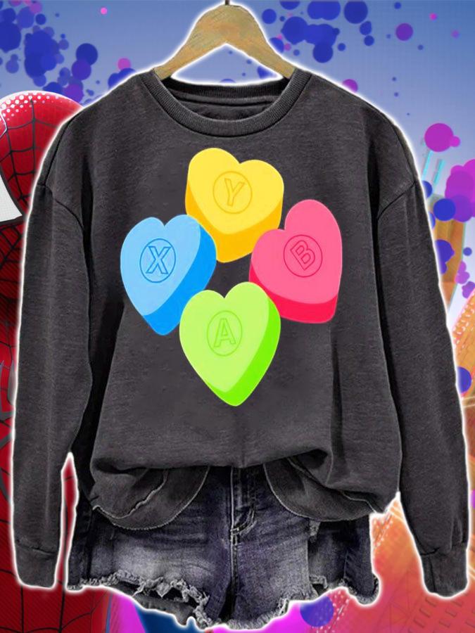 Valentine's Candy Hearts Crew Neck Shirt t-shirt sweatshirt