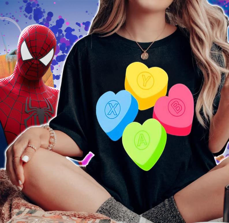 Valentine's Candy Hearts Crew Neck Shirt t-shirt woman shirt