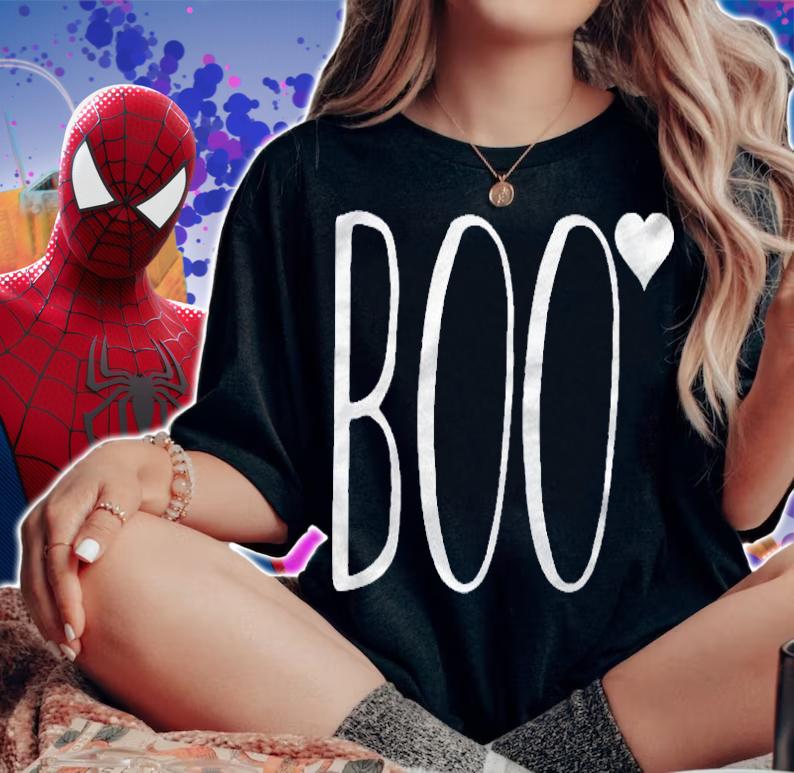 Halloween Gift  Boo Heart Matching Couples Shirt woman shirt