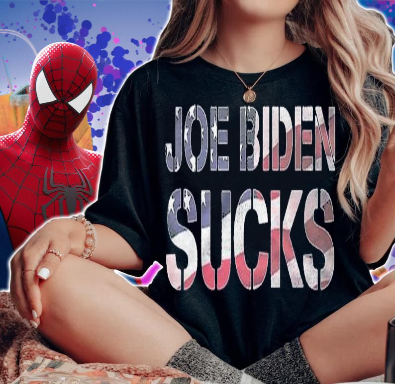 Hot joe Biden Sucks Funny Anti Biden Election American Flag T-Shirt woman shirt