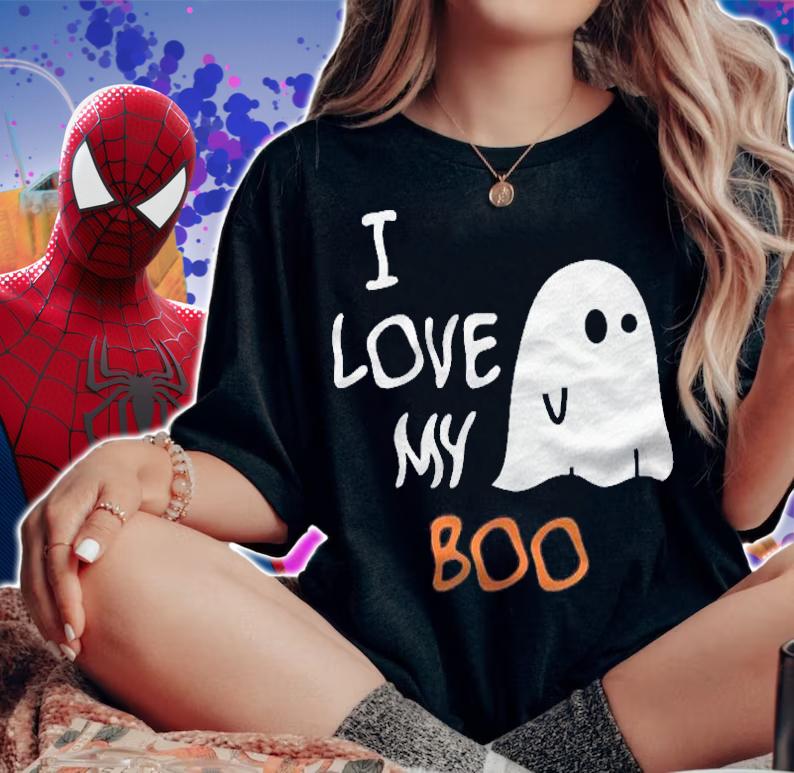 I Love My Boo Couple Tee Shirts Halloween Shirt woman shirt