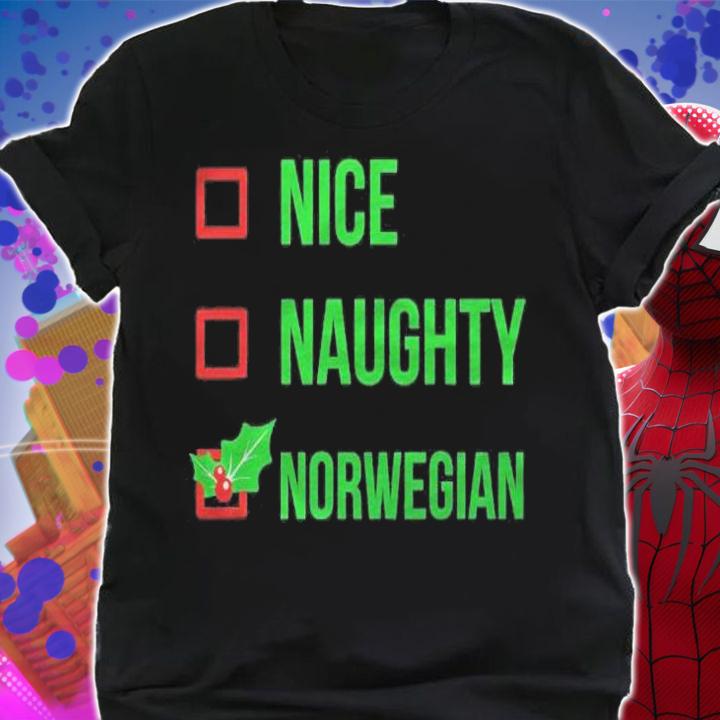 Nice Naughty Norwegian Funny Ugly Christmas Shirt