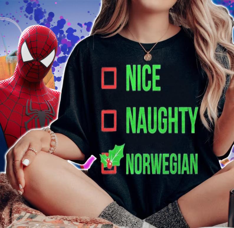 Nice Naughty Norwegian Funny Ugly Christmas Shirt