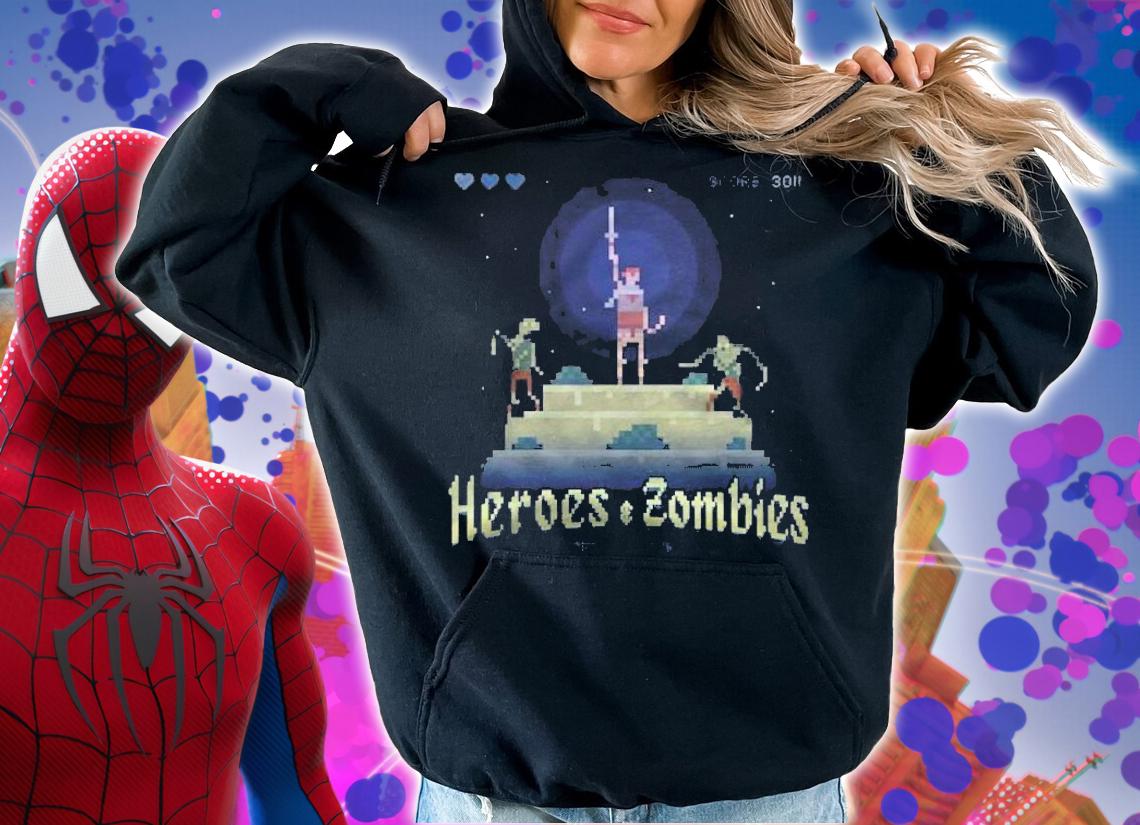 Pixel Arcade Game Heroes Zombies Shirt hoodie