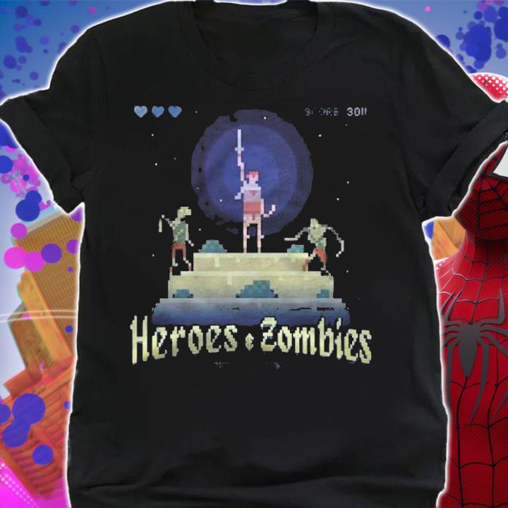 Pixel Arcade Game Heroes Zombies Shirt shirt