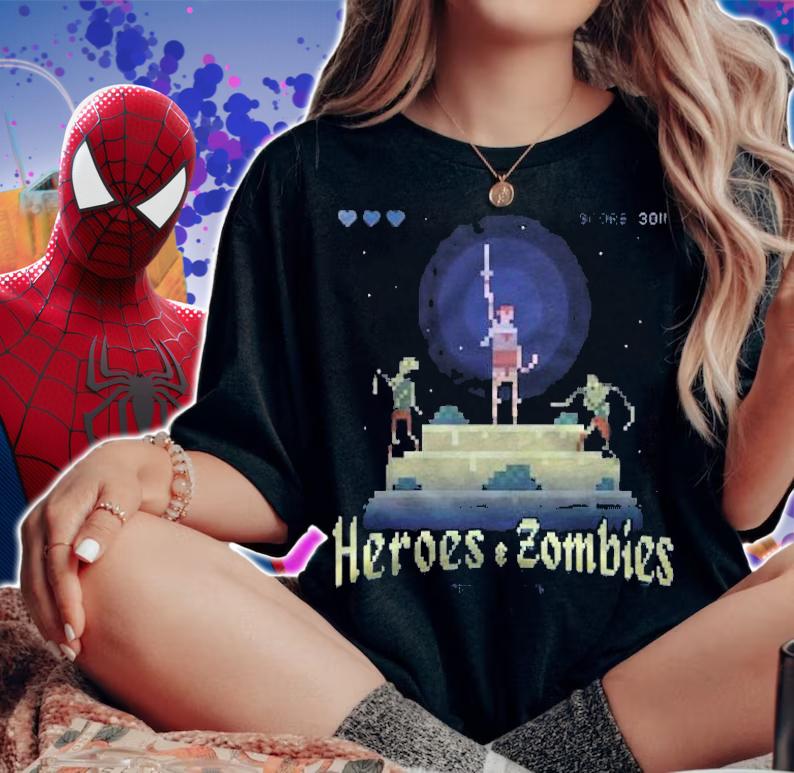 Pixel Arcade Game Heroes Zombies Shirt woman shirt