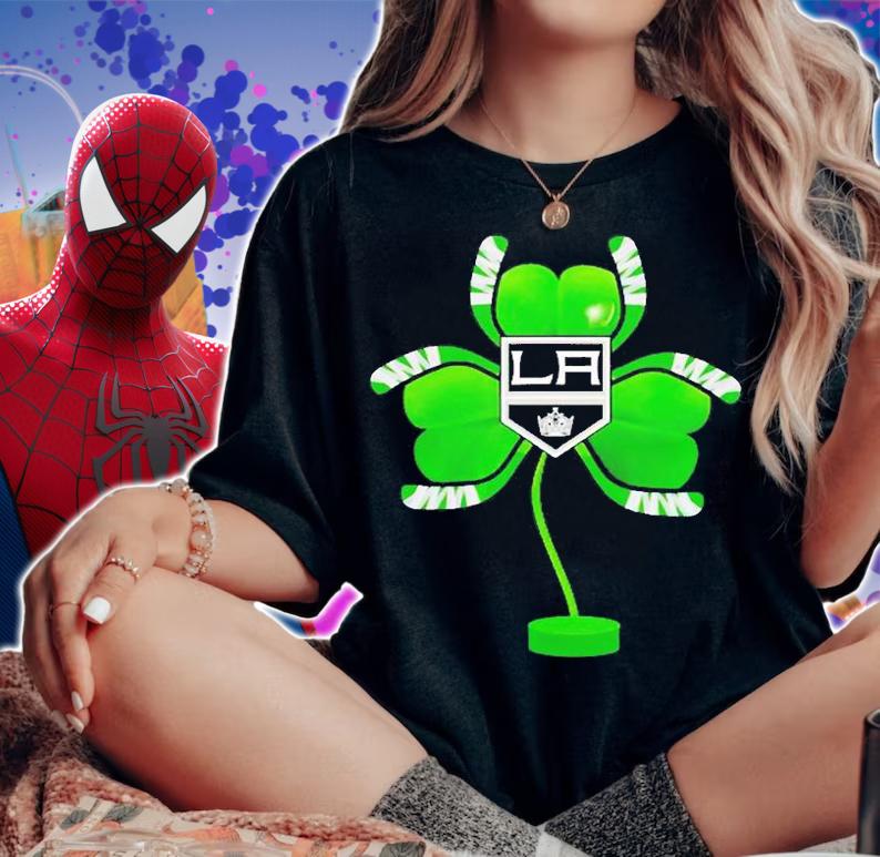 Los Angeles Kings Shamrock Hockey Tree St Patrick's Day T-Shirt woman shirt
