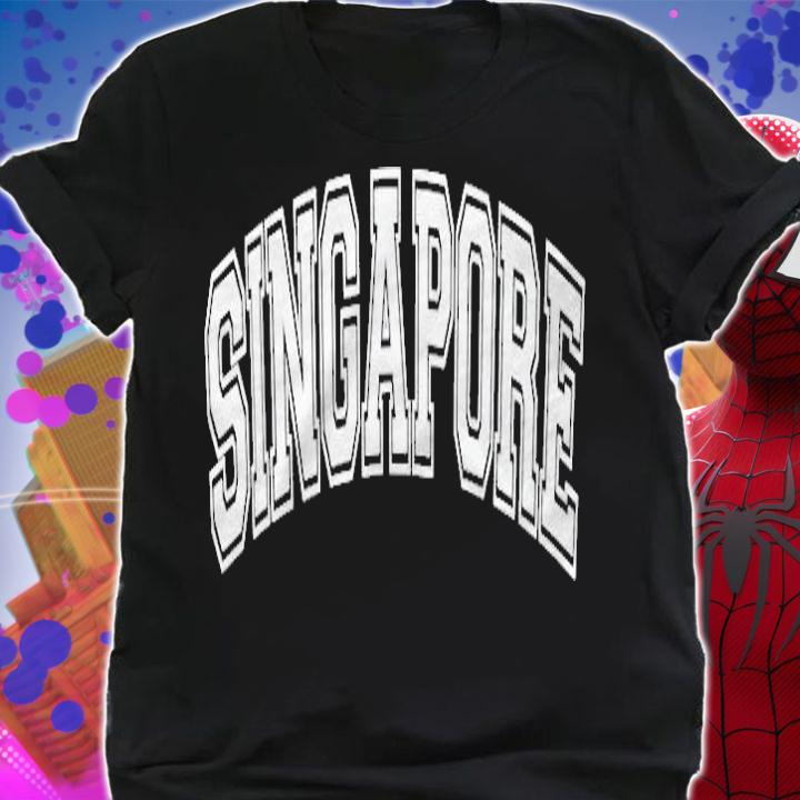 Singapore Varsity Style Pink With White Text Shirt shirt