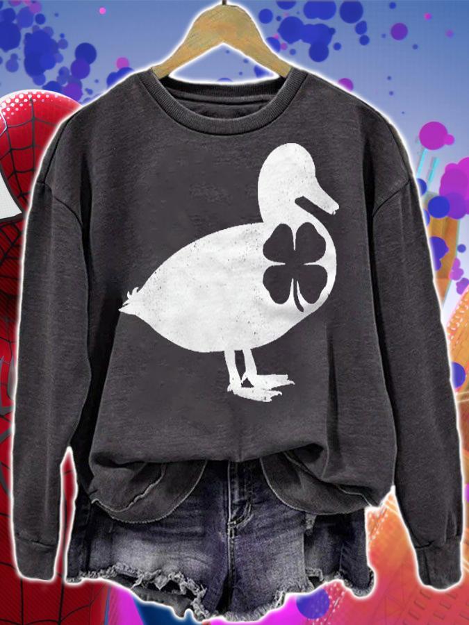 St Patricks Day Green Shamrock Duck Farm Bird Irish Saint Shirt sweatshirt
