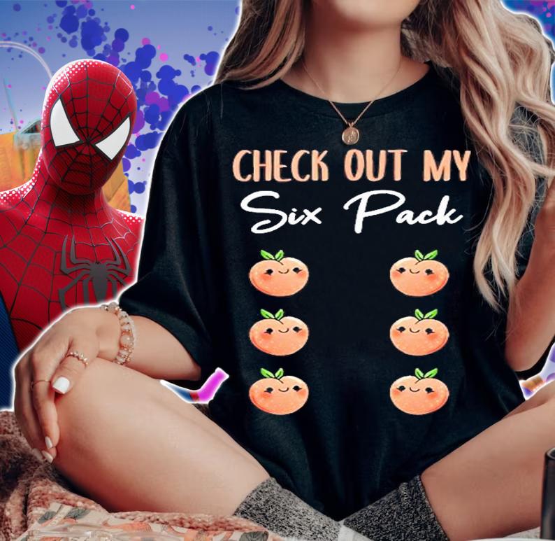 Check Out My Six Pack Kawaii Peach T-Shirt woman shirt