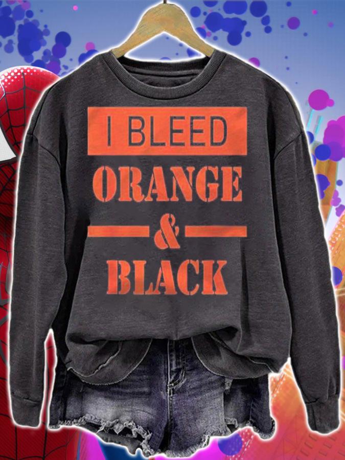 I Bleed Orange & Black Tee Sports & School Pride Shirt sweatshirt
