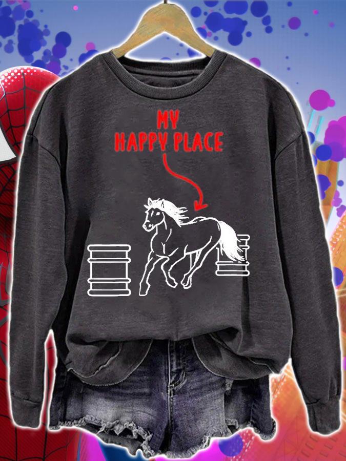 My Happy Place Horse Riding T-Shirt sweatshirt