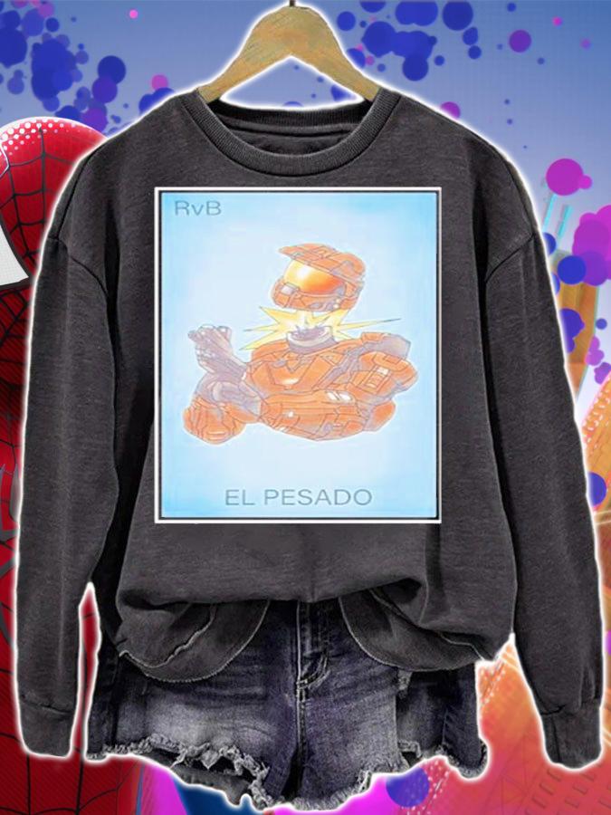 Red Vs. Blue Lopez Loteria Card T-Shirt sweatshirt