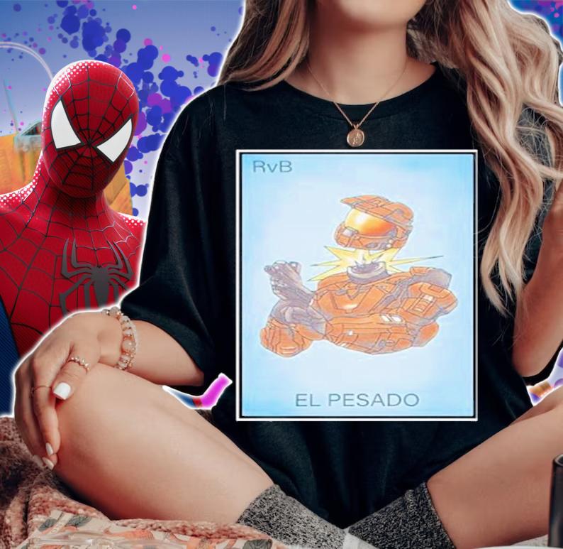 Red Vs. Blue Lopez Loteria Card T-Shirt woman shirt